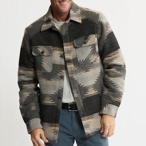 Jachs Men's Wool Blend Sherpa Lined Flannel‎ Shirt Jacket, Medium